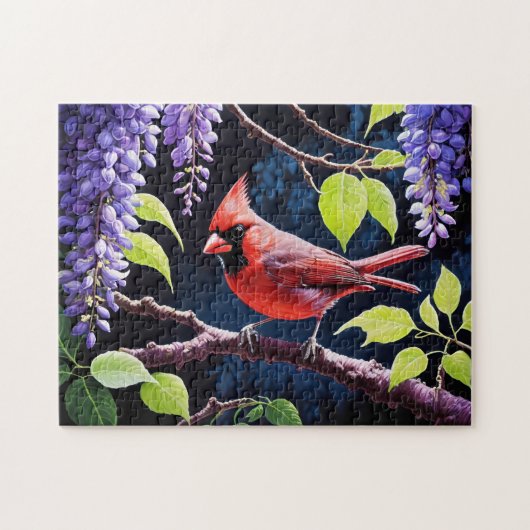 Puzzle Beau Cardinal à la Wisteria (Horizontal)