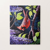Puzzle Beau Cardinal à la Wisteria (Vertical)