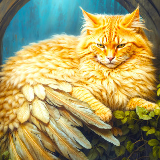Puzzle Beau chat Tabby Orange avec Plumes de queue