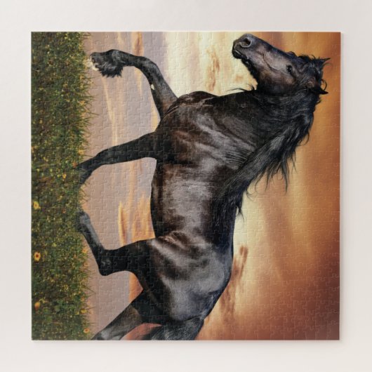 Puzzle Beau Cheval Noir (Horizontal)