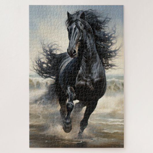 Puzzle Beau cheval noir (Vertical)