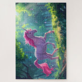Puzzle beau cheval rose licorne dessin animé (Vertical)