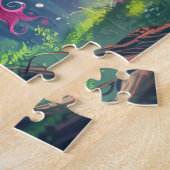 Puzzle beau cheval rose licorne dessin animé (Côté)