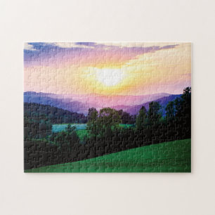 Puzzle Beau coucher de soleil sur Mühlviertel, Autriche J