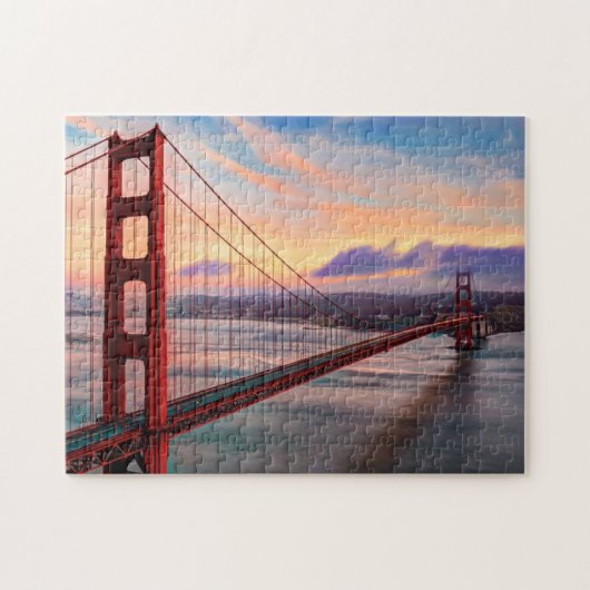 Puzzle Beau coucher du soleil d'hiver chez golden gate (Horizontal)