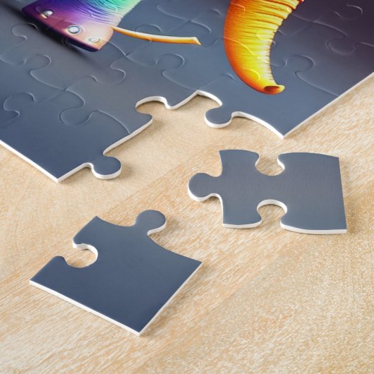 Puzzle Beau Eléphant coloré mignon (Côté)