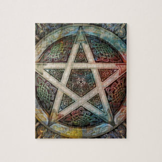 Puzzle Beau et coloré pentagramme païen