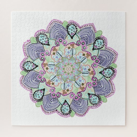 Puzzle Beau Jardin Doily Mandala Art (Vertical)