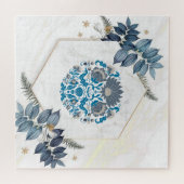 Puzzle Beau Mandala Floral Art, Arrière - plan de crème (Horizontal)