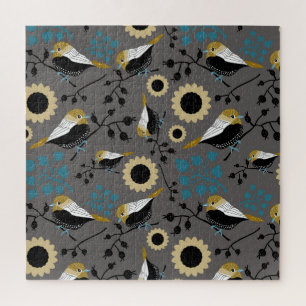 Puzzle Beau Motif de Chickadee Songbird