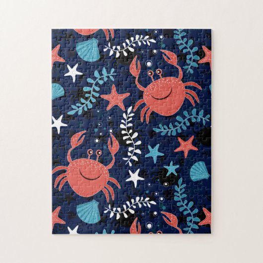 Puzzle Beau motif de mer avec crabes. (Vertical)