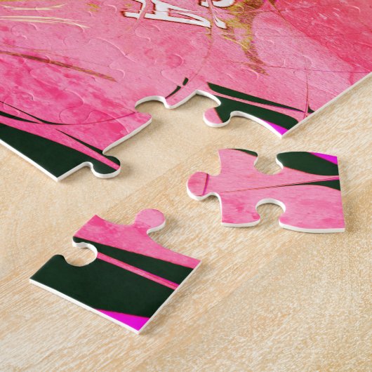 Puzzle Beau motif de teinte violet rose bébé monogramme (Côté)