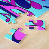 Puzzle Beau Motif musical rose violet bleu (Côté)