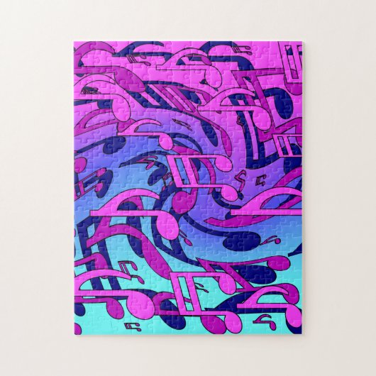 Puzzle Beau Motif musical rose violet bleu (Vertical)