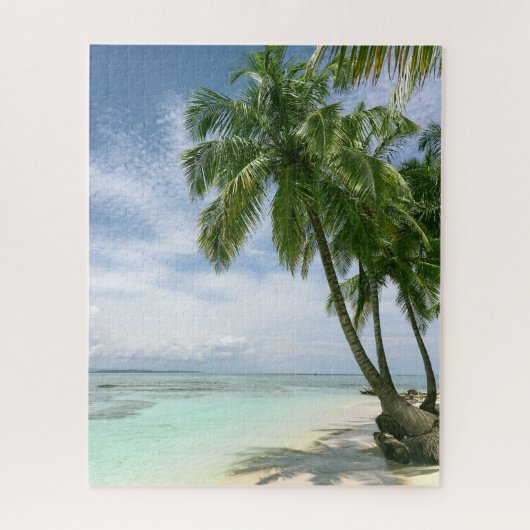 Puzzle Beau océan Turquoise, Plage de sable, Palmiers (Vertical)