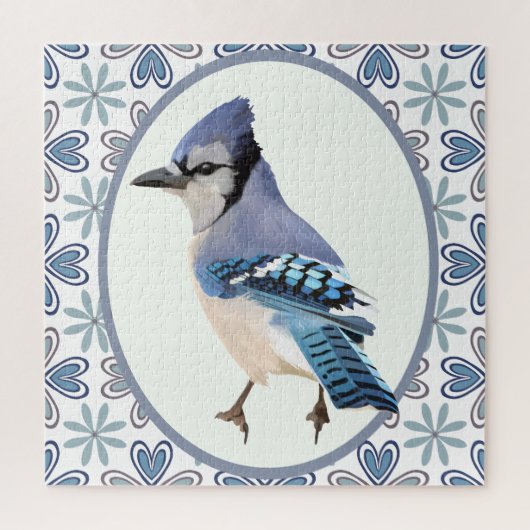 Puzzle Beau oiseau bleu Jay (Vertical)