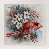 Puzzle Beau Oiseau Cardinal Rouge (Horizontal)