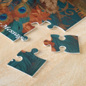 Puzzle Beau oiseau de paon de Cute Boho (Côté)