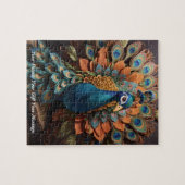 Puzzle Beau oiseau de paon de Cute Boho (Horizontal)