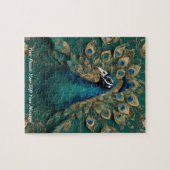 Puzzle Beau oiseau de paon de Cute Boho (Horizontal)