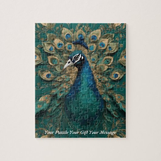 Puzzle Beau oiseau de paon de Cute Boho (Vertical)