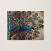 Puzzle Beau oiseau de paon de Cute Boho (Horizontal)