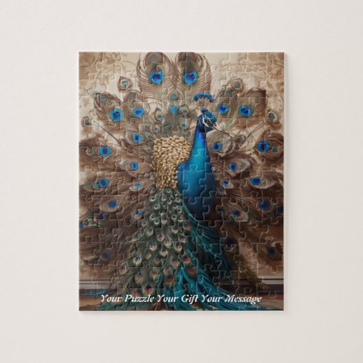 Puzzle Beau oiseau de paon de Cute Boho (Vertical)