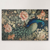 Puzzle Beau Peacock William Morris Inspiré Floral (Horizontal)