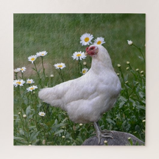Puzzle Beau poulet et marguerites (Vertical)