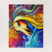 Puzzle Beau Rainbow Horse Portrait (Vertical)