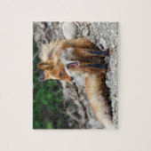 Puzzle Beau renard rouge avec grande bouche ouverte (Vertical)