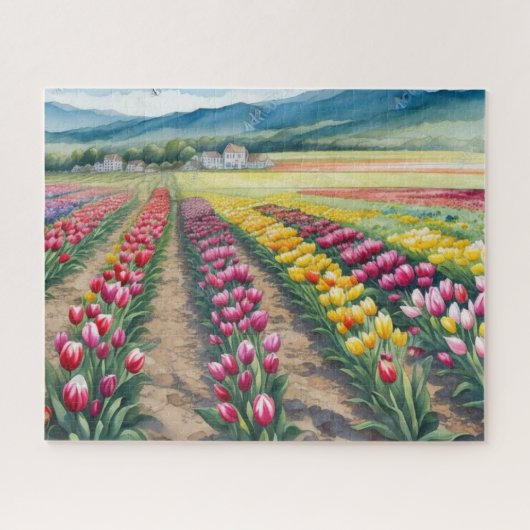 Puzzle Beau terrain de tulipe coloré (Horizontal)