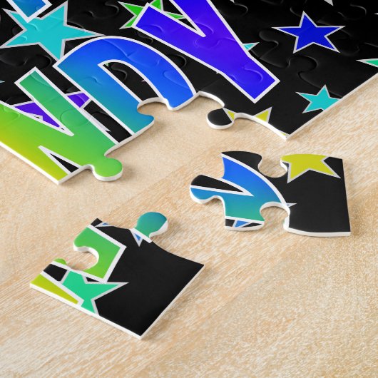 Puzzle "BEAUCOUP" Prénom, amusant "HEUREUX ANNIVERSAIRE" (Côté)