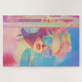 Puzzle Beauté côtière de Neon avec lunettes de soleil (Horizontal)