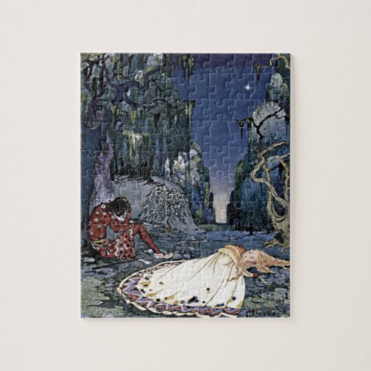 Puzzle Beauté couchée Princesse Magie Vintage Romance (Vertical)