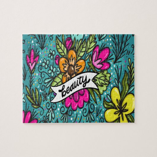 Puzzle Beauté de l'oreiller avec fleurs (Horizontal)