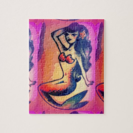 Puzzle beauté de sirène aux cheveux foncés (Vertical)