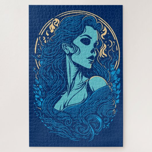 Puzzle Beauté du crâne Portrait gothique féminin (Vertical)