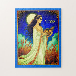 Puzzle Beauté du zodiaque Vierge sous un ciel nocturne