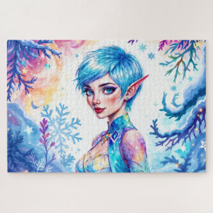 Puzzle Beauté elfe d'hiver enchantée gelée reine art