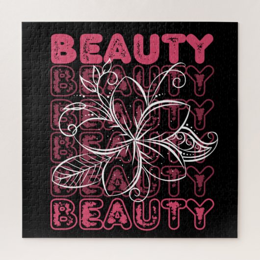 Puzzle Beauté Flower Line Typographie d'art (Vertical)