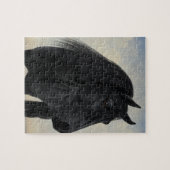 Puzzle Beauté noire - portrait frison noir de cheval (Horizontal)