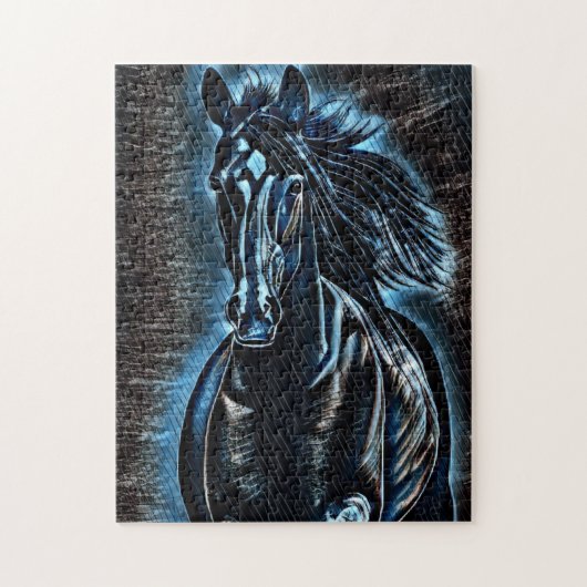 Puzzle Beauté occidentale Wild Mustang Blue Tones (Vertical)