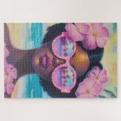 Puzzle Beauté tropicale dans les tons roses (Horizontal)