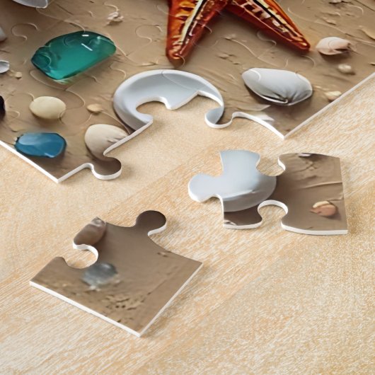 Puzzle Beautiful Beach Scene with Palm Trees (Côté)