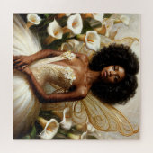 Puzzle Beautiful Black Fairy Among Calla Lillies (Horizontal)