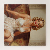 Puzzle Beautiful blonde pin-up 50's art (Horizontal)
