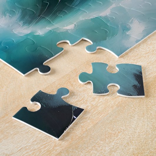 Puzzle Beautiful Blue Ocean waves painting (Côté)