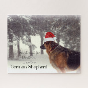 Puzzle Beautiful German Shepherd in the Snow Holiday