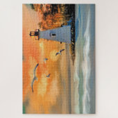Puzzle Beautiful Lighthouse and Sea Scene Painting (Vertical)